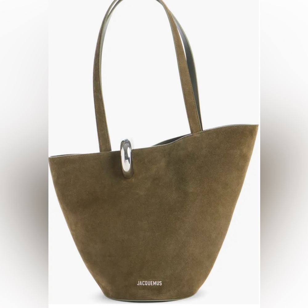 Jacquemus The Bambola Large Suede Bucket Bag - Green